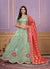 Sea Green And Red Lengha Choli With Dupatta
