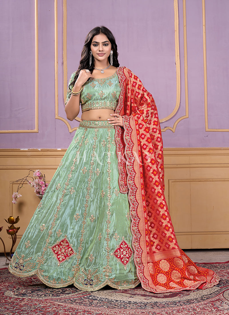 Sea Green Lengha Choli 