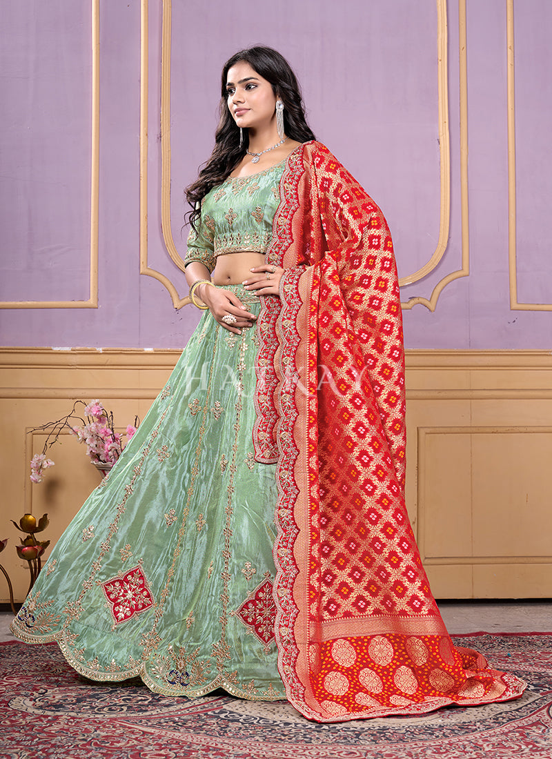 Buy Sea Green Lehenga Choli Online at Hatkay