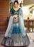 Blue Ombré Sequence And Thread Embroidery Wedding Lehenga
