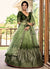 Green Ombré Sequence And Thread Embroidery Wedding Lehenga