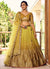 Yellow Ombré Sequence And Thread Embroidery Wedding Lehenga