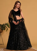 Black Sequence Embroidery Wedding Lehenga Choli