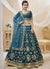 Turquoise Mirror Embroidery Traditional Lehenga Choli