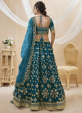 Turquoise Mirror Embroidery Lehenga Choli In USA Australia