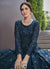 Blue Sequence Embroidery Georgette Anarkali Gown In USA UK Australia