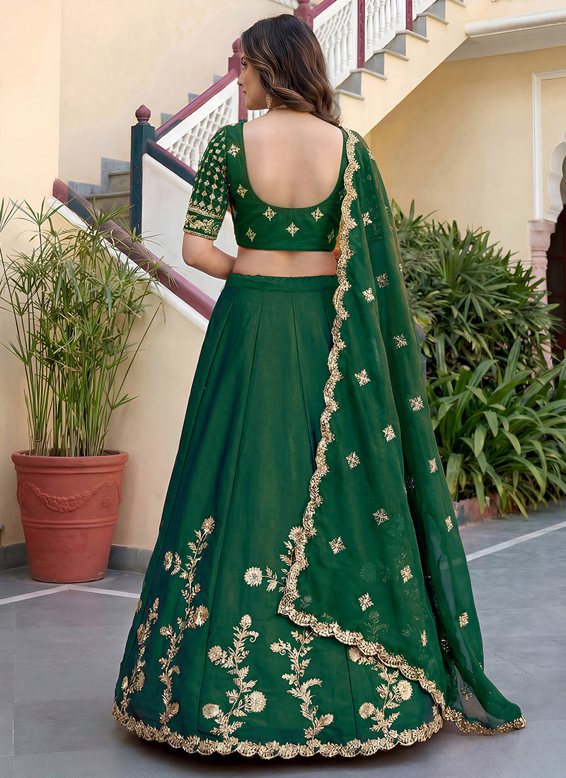 Buy Green Mehendi Lehenga Choli For Women