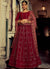 Cherry Red Mirror Work Embroidery Traditional Lehenga Choli