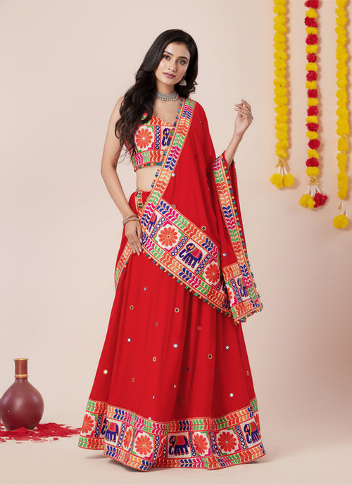 Buy Red Chaniya Choli In USA