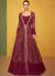 Maroon Embroidery Jacket Style Anarkali Gown