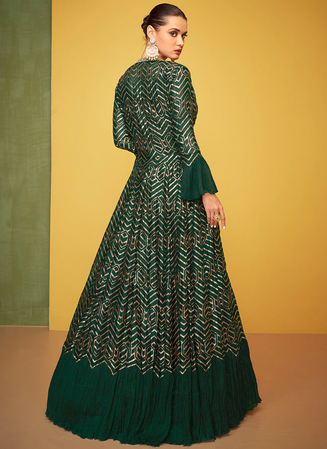 Ethnic Indian Jacket style Anarkali Suit Abaya Gown dress Women Evening  Festive wear 8109 : Amazon.in: कपड़े और एक्सेसरीज़