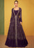 Deep Purple Embroidery Jacket Style Anarkali Gown