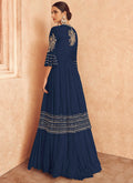 Dark Blue Embroidery Jacket Style Lehenga Choli In USA UK Canada