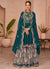 Turquoise Multi Embroidery Traditional Gharara Style Suit