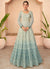 Sky Blue Lucknowi Embroidery Designer Wedding Anarkali Suit