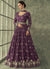 Purple Sequence Embroidery Wedding Anarkali Pant Suit
