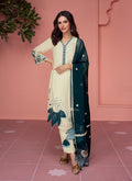 Cream Pakistani Pant Suit In Usa uk Germany