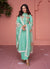 Indian Clothes - Teal Blue Embroidery Pakistani Pant Style Suit In Usa