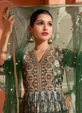 Green Sequence Embroidery Floral Anarkali Suit In USA UK