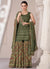 Green Sequence Embroidery Designer Sharara Suit