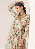 Off White Organza Anarkali Suit In Germany