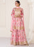 Pink Organza Silk Embroidery Floral Gharara Suit