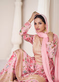 Pink Organza Silk Floral Gharara Suit In Usa Uk