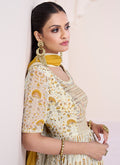 Green And Yellow Multi Embroidery Printed Wedding Anarkali Suit In USA UK
