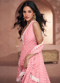 Pink Crochet Gharara Style Suit In USA UK