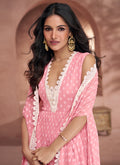 Pink Crochet Gharara Style Suit In USA