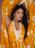 Yellow Crochet Anarkali Suit In USA UK