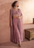 Pink Sequence Embroidery Cape Style Palazzo Suit 