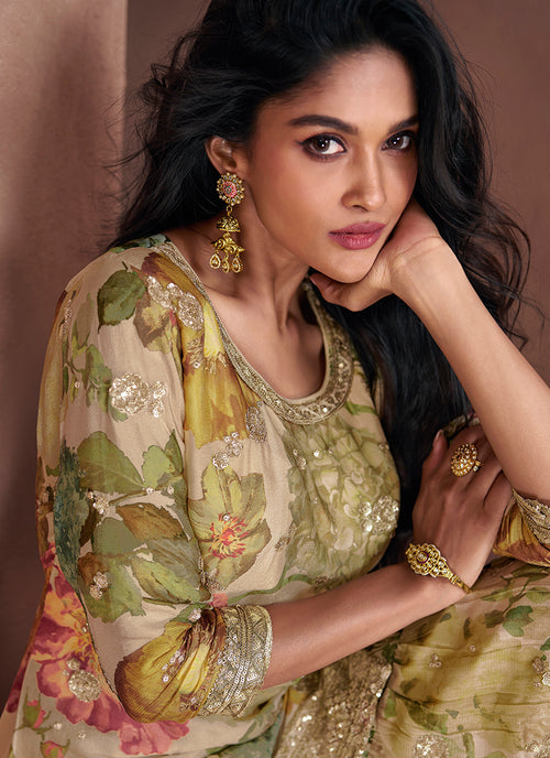 Buy Green Gharara Suit In USA UK Canada