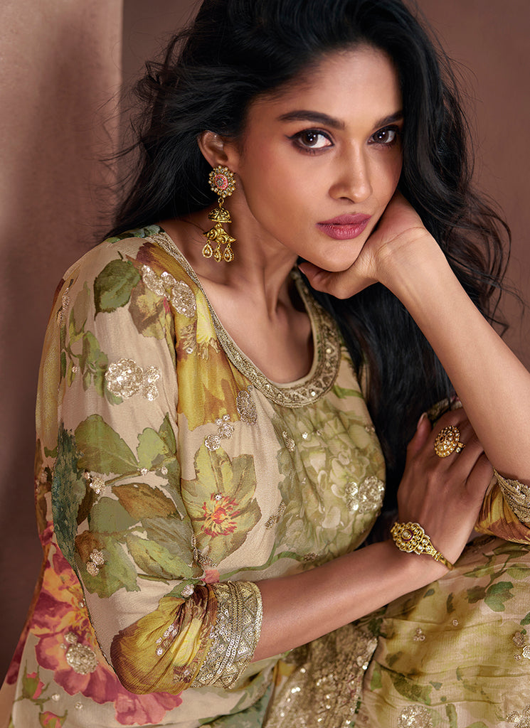 Buy Green Gharara Suit In USA UK Canada