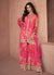 Hot Pink Sequence Embroidery Printed Gharara suit