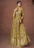 Yellow Multi Designer Embroidered Printed Anarkali Gown