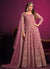 Rich Pink Embroidery Festive Anarkali Suit