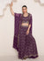 Deep Wine Foil Mirror Embroidery Cape Style Palazzo Set