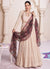 Beige Maroon Lucknowi Embroidery Wedding Anarkali Gown
