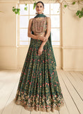 Dark Green Handwork Embroidery Wedding Lehenga Choli