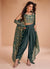 Dark Green Mirror Work Embroidered Cape Style Co-Ord Dhoti Set
