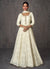 Off White Sequence And Mirror Work Embroidery Anarkali Gown