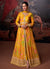 Yellow Sequence Embroidery Digital Printed Slit Style Anarkali Suit
