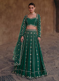 Dark Green Sequence Embroidery Traditional Lehenga Choli