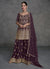 Deep Purple All Over Sequence Embroidery Designer Sharara Suit