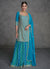Firozi Blue All Over Sequence Embroidery Designer Sharara Suit