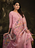 Pink Multi Embroidery Traditional Silk Salwar Suit In USA UK Canada