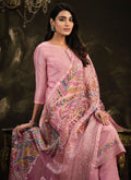 Pink Multi Embroidery Traditional Silk Salwar Suit In USA UK Canada