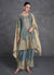 Teal Blue Reshamkari Embroidery Anarkali Afghani Suit