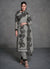 Grey Thread Embroidery Organza Silk Pant Style Suit